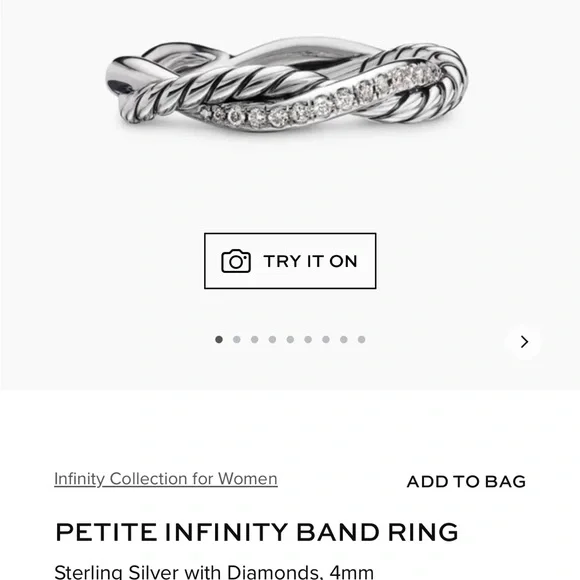 David Yurman Silver Twisted Rope Ring - Picture 1 of 4